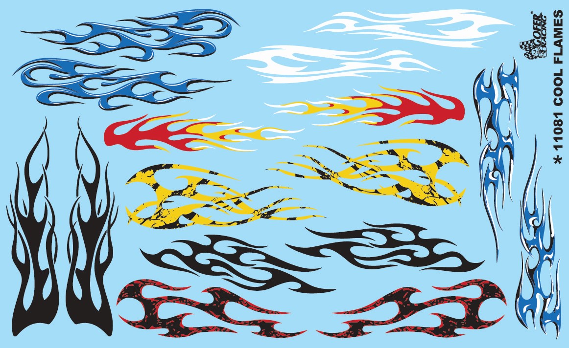 Gofer Racing 11081 COOL FLAMES DECAL
