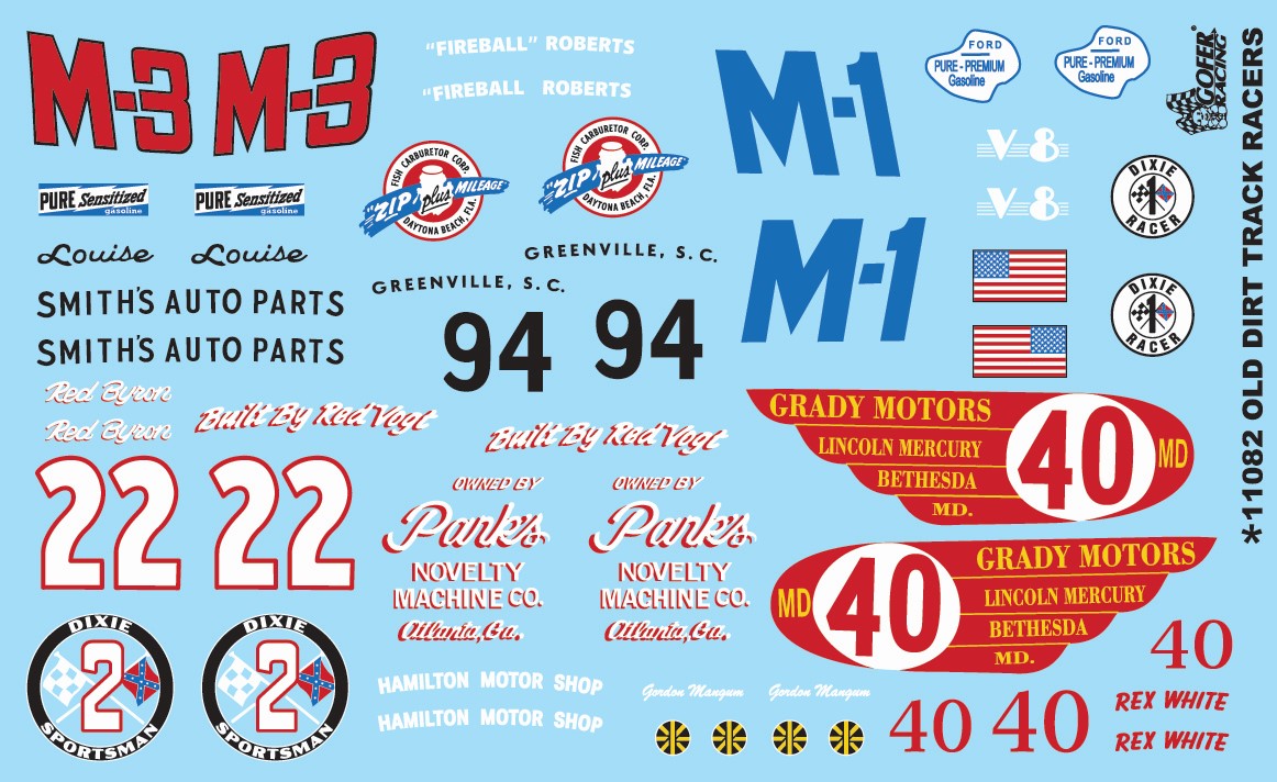 Gofer Racing 11082 OLD DIRT TRK RACERS DECAL