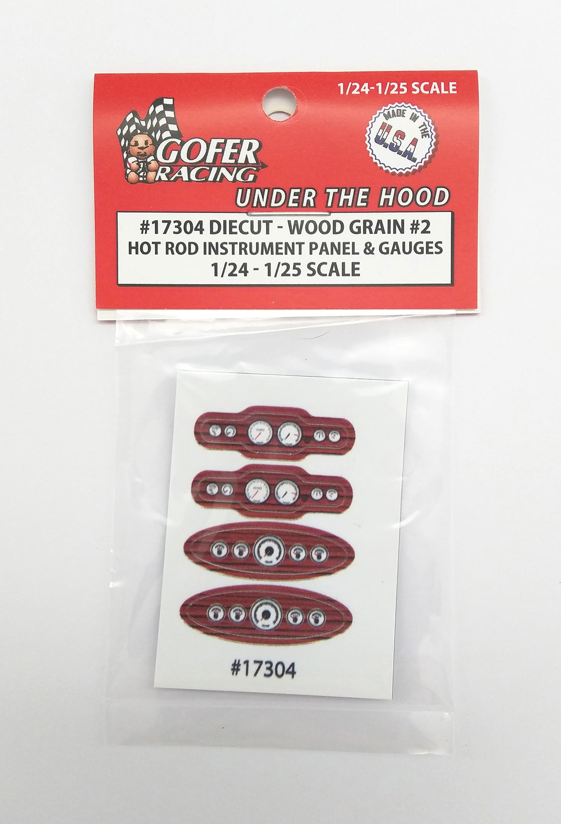 Gofer Racing 17304 Woodgrain Hot Rod Guages