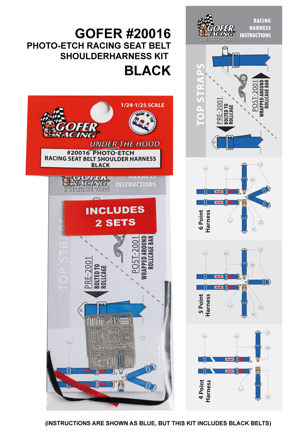 Gofer Racing 20016 ETCHD NASCAR BELTING BLK