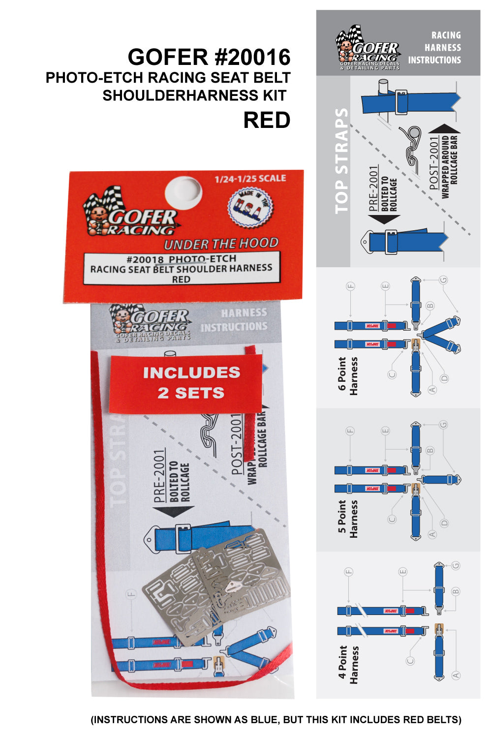 Gofer Racing 20018 ETCHD NASCAR BELTING RED