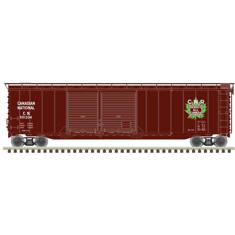 Atlas 20006570 HO 50' POSTWAR DOUBLE DOOR BOX CAR CANADIAN NATIONAL #551321