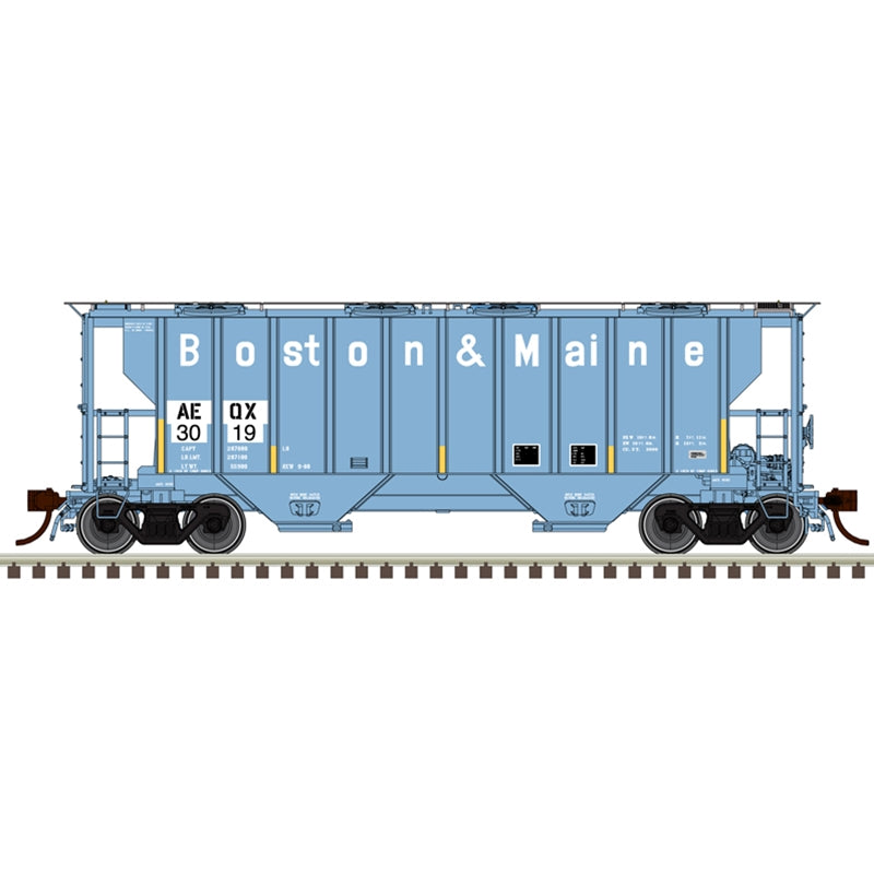 PREORDER Atlas Master Line HO 20007686 Portec 3000 2-Bay Covered Hopper, ATEL Leasing AEQX #3007 | 74.66