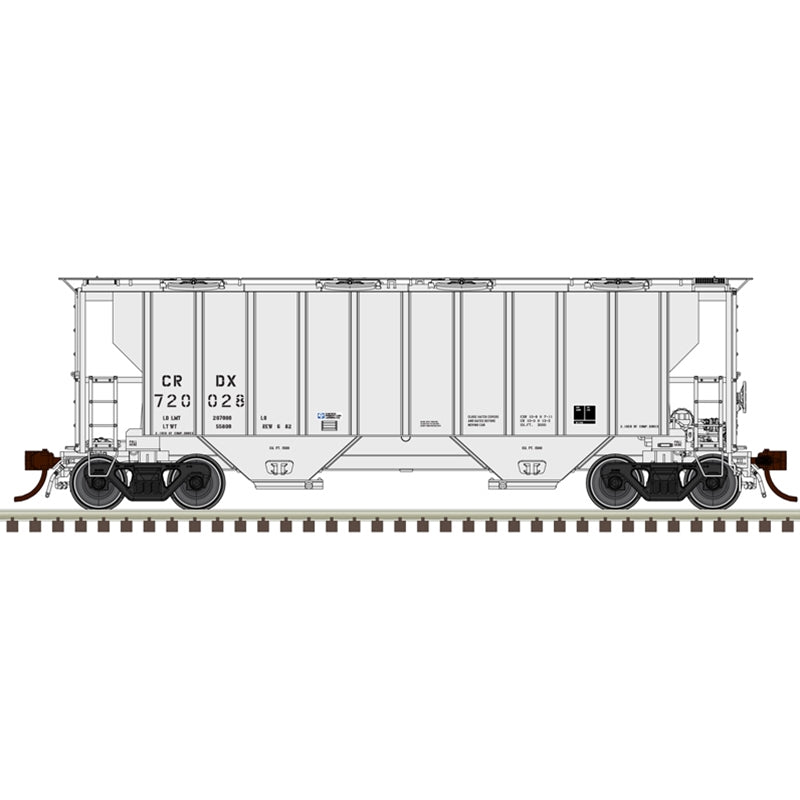 PREORDER Atlas Master Line HO 20007690 Portec 3000 2-Bay Covered Hopper, Chicago Freight Car Leasing CRDX #720004 | 74.66