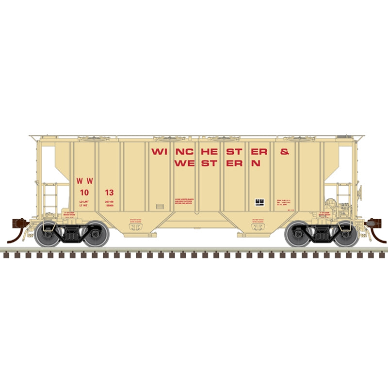 PREORDER Atlas Master Line HO 20007702 Portec 3000 2-Bay Covered Hopper, Winchester & Western #1013 | 74.66