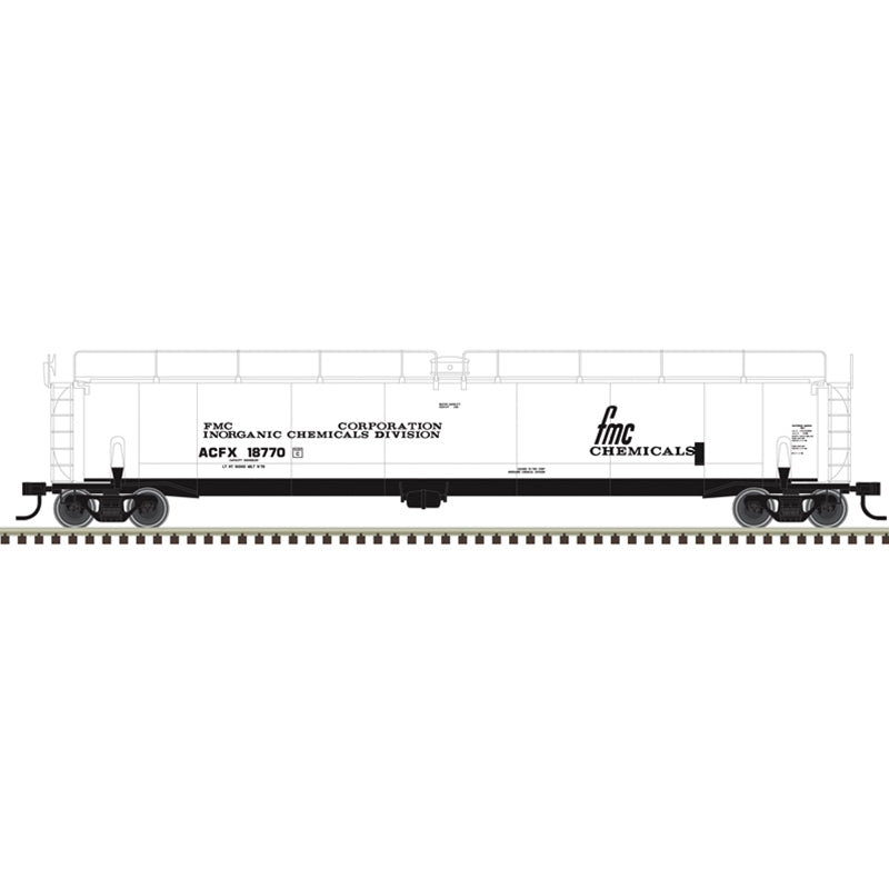 PREORDER Atlas Master Line HO 20007882 ACF 33,000-Gallon Tank Car, FMC Chemicals ACFX #18773 | 42.26