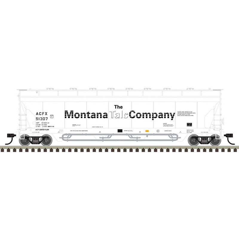 PREORDER Atlas Master Line HO 20007993 ACF Center Flow Pressureaide Covered Hopper, American Industrial Transport Montana Talc Company #51369