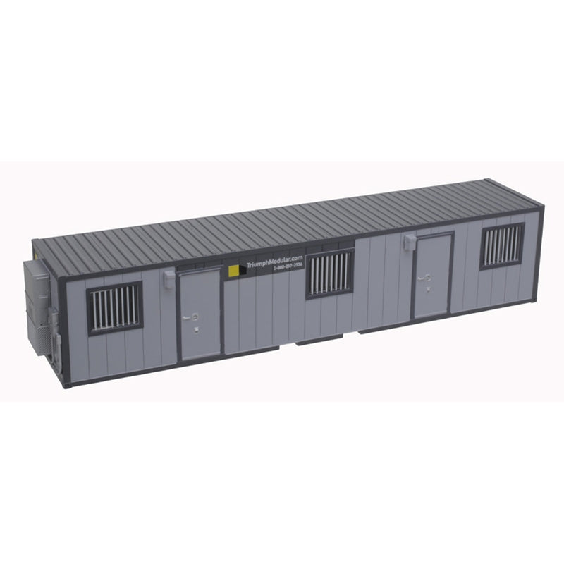 Atlas 70000231 40' Mobile Office Container - Assembled -- Triumph (two-tone gray), HO Scale