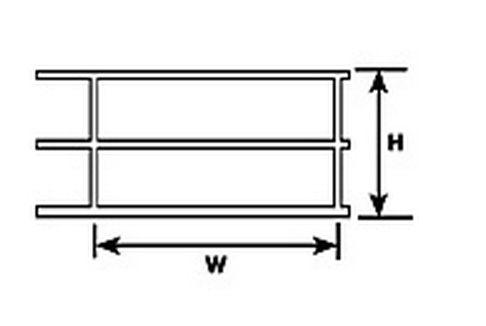 Plastruct 90682 HRS-4 2pk HAND RAIL STYRENE, HO