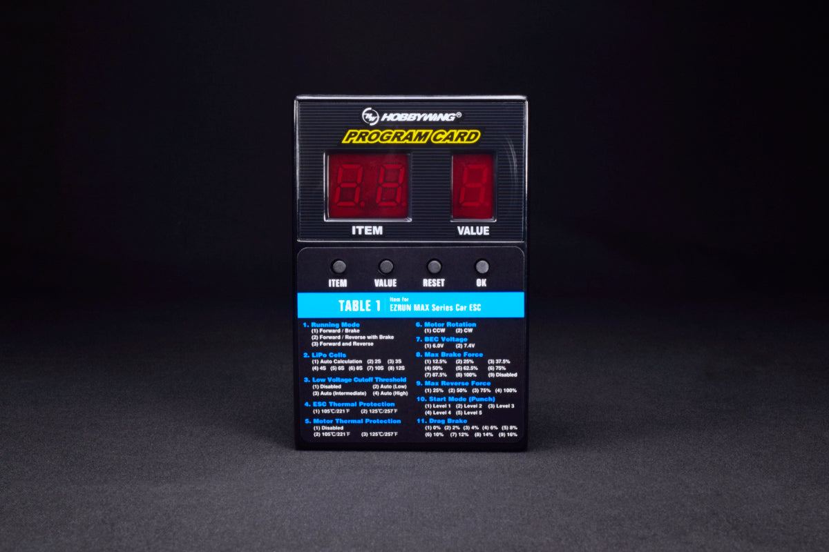 HobbyWing ESC Program Card (Works with FlyFun V5, Skywalker V2 ESCs)