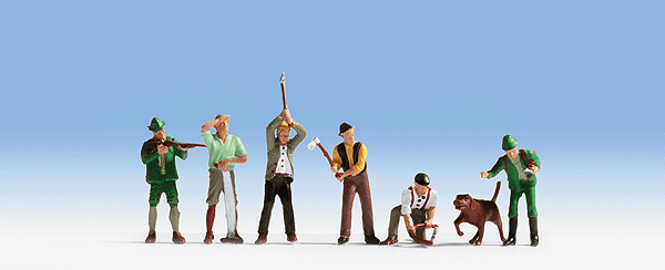 Noch HO 15060 Hunters Lumberjacks & Dog
