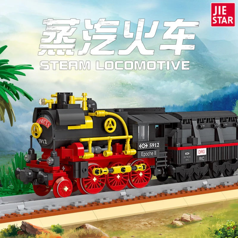 Jie Star 59008 2-6-0 Steam Loco Building Blocks 676p