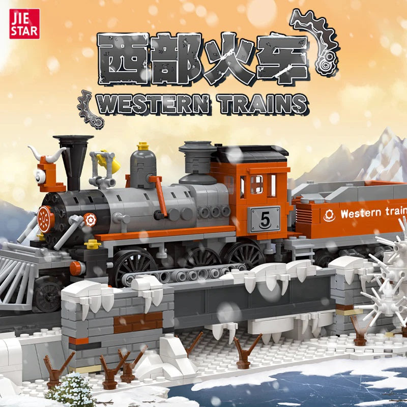 Jie Star 59009 Western Train Loco Building Blocks 853p