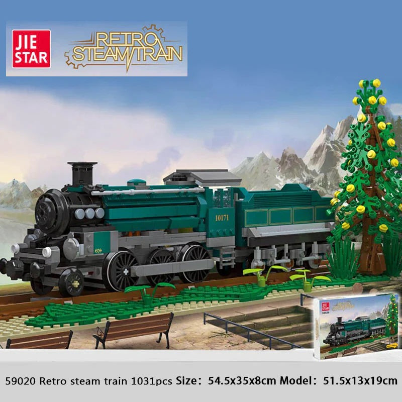 Jie Star 59020 2-6-0 Steam Train Building Block 1031p