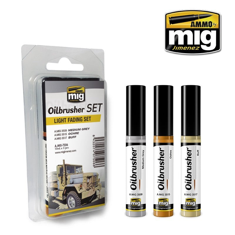Ammo Mig 7506 LIGHT FADING OILBRUSH SET