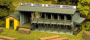 Atlas ATL750 Lumber Yard & Office - Kit -- 3-3/4 x 8-1/2" 9.5 x 21.3cm, HO Scale