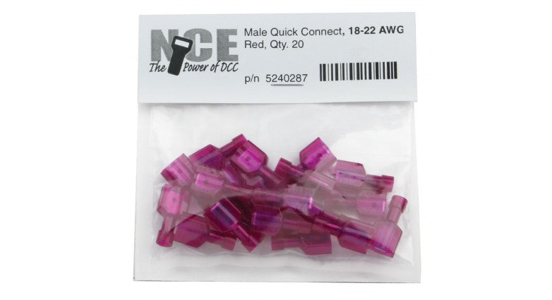 NCE NCE0287 Male Quick Connect -- Red pkg(20)