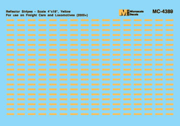 Microscale N 60-4389 Conspicuity Markings 2005+ Reflector Stripes for Locos & Cars, Yellow