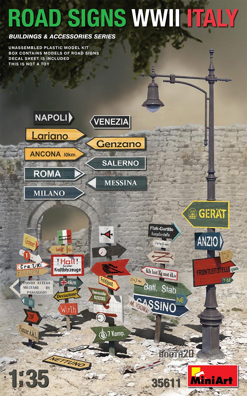 Mini Art Model 35611 WWII Italy Street Signs 1:35