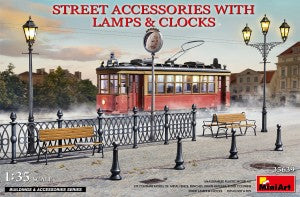 Mini Art Model 35639 Street Accessories w/lamps & clock 1:35