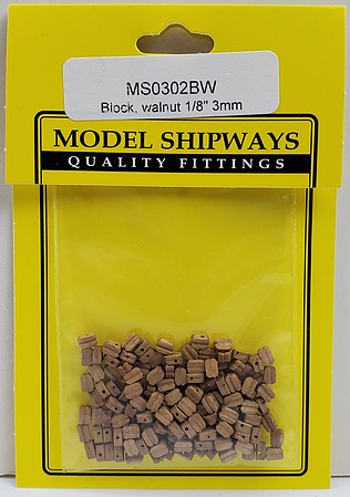 Model Shipways 302 3mm Single Block Walnut 40pk
