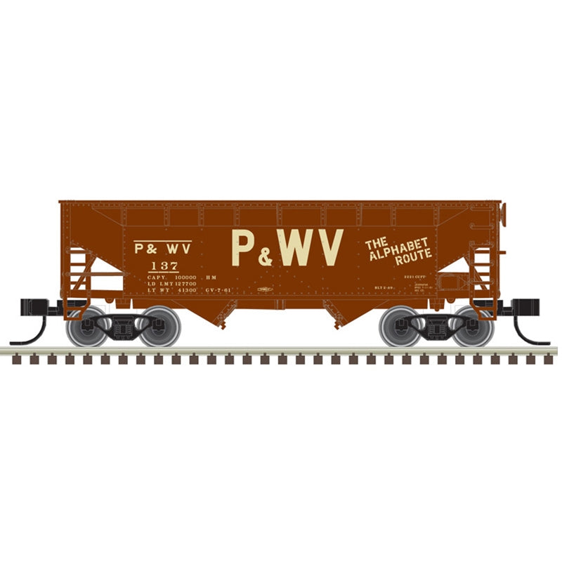 Atlas 50006144  2 Bay Offset Hopper Pittsburgh & West Virginia 154 (Brown/Tan), N Scale