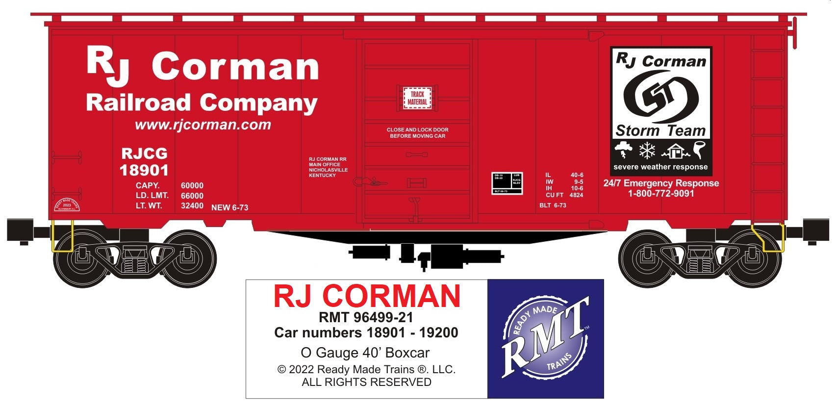 Ready Made Trains O 9649921 Boxcar, RJ Corman