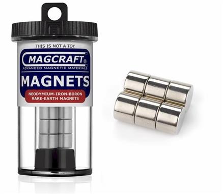 1/2" x 3/8" Disc Magnets, 6-count