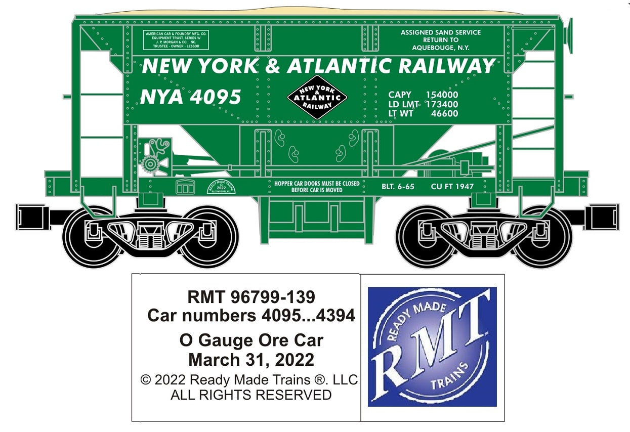 Ready Made Trains O 96799139 Ore Car, New York & Atlantic