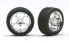 Pegasus Hobbies 1214 Chrome Swirl Star Rims w/Tires