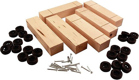 PineCar P4051 6PK BASIC BLK W/WHEELS,AX