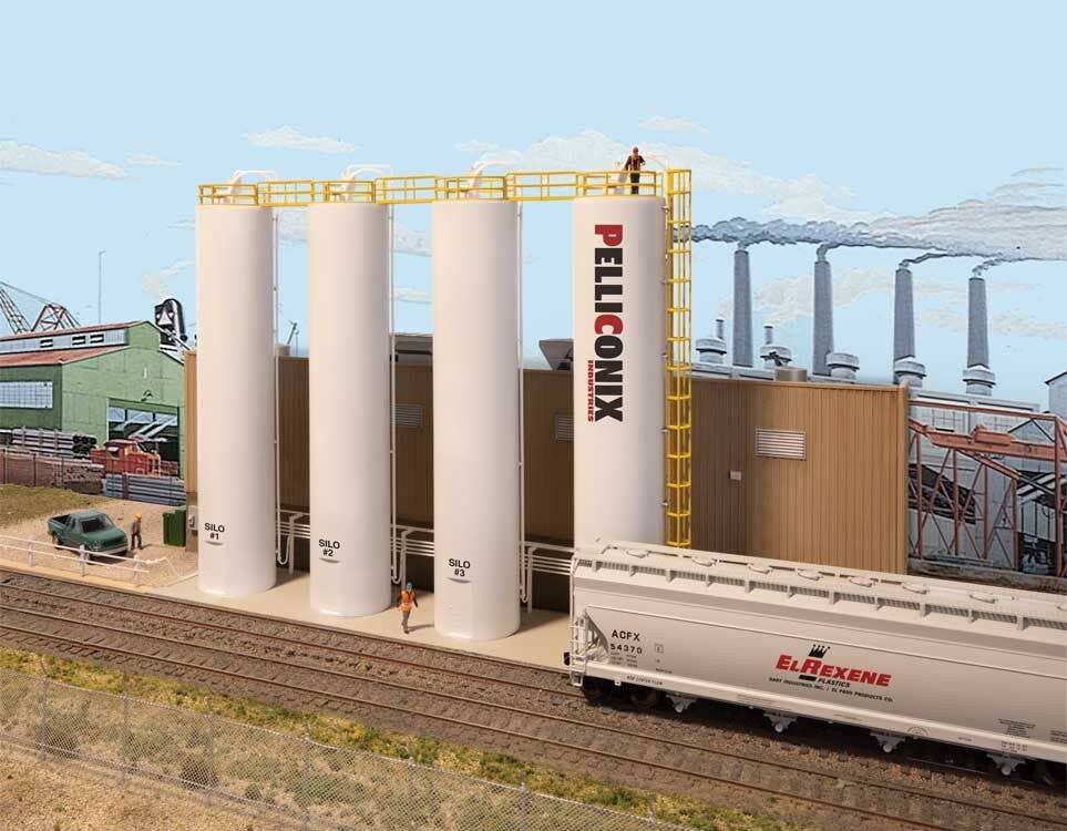 Walthers Cornerstone HO 933-4146 Plastic Pellet Plant Background Building Kit