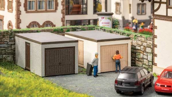 Noch HO 14319 Prefab Garages Laser-Cut Kit (2-Pack)