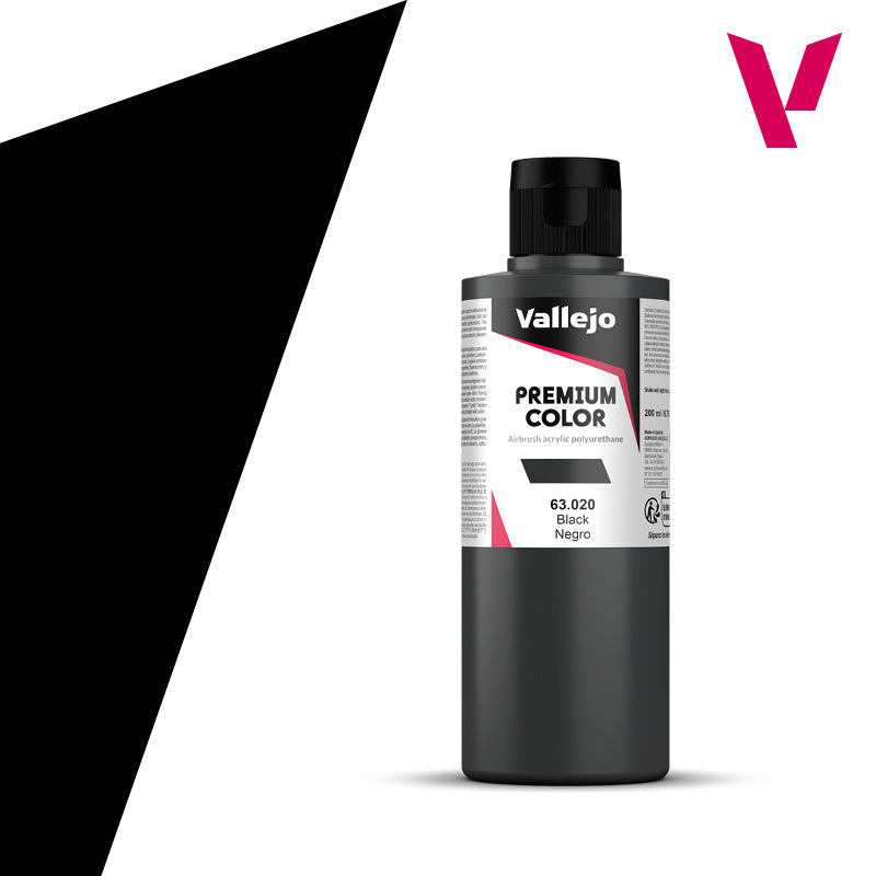 Vallejo Acrylic Paints 63020 Premium Color, Dark Opaque (200ml)