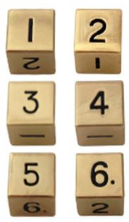 Metallic Dice: 6 Count 16mm d6 Gold Metal Dice Set