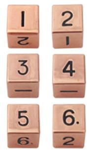 Metallic Dice: 6 Count 16mm d6 Copper Metal Dice Set