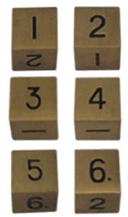 Metallic Dice: 6 Count 16mm d6 Antique Gold Metal Dice Set