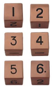 Metallic Dice: 6 Count 16mm d6 Antique Copper Metal Dice Set