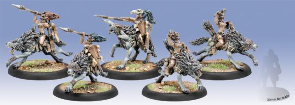 Hordes: (Circle Orboros) Tharn Wolf Riders (5)