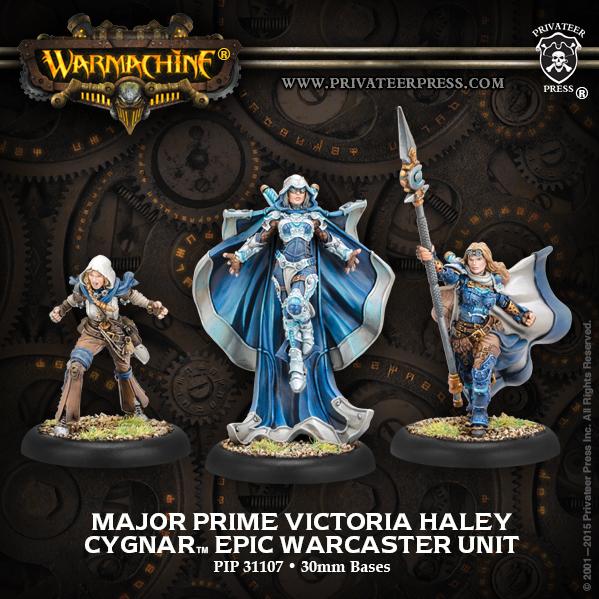 Warmachine: (Cygnar) Major Prime Victoria Haley, Epic Warcaster Unit (3) (resin & white metal)