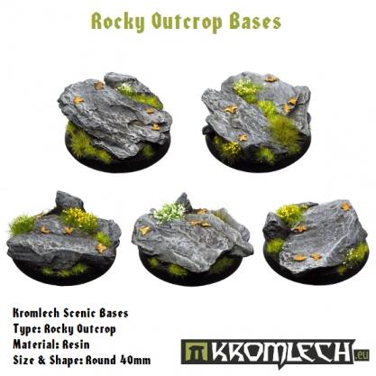 Kromlech Bases: Rocky Outcrop Round 40mm (5)