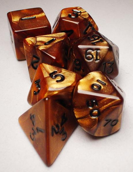 Koplow RPG Dice Sets: Bronze/Black Olympic Polyhedral 7-Die Set