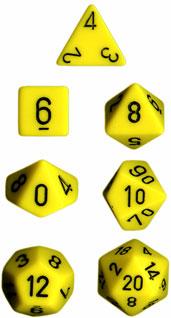 Yellow/Black Opaque Polyhedral 7-Die Set