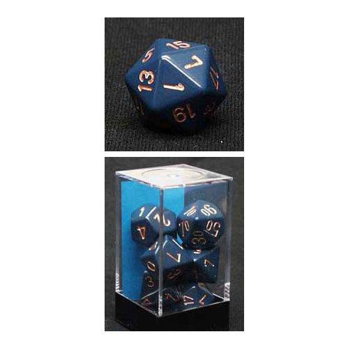 Chessex RPG Dice Sets: Dusty Blue/Copper Opaque Polyhedral 7-Die Set