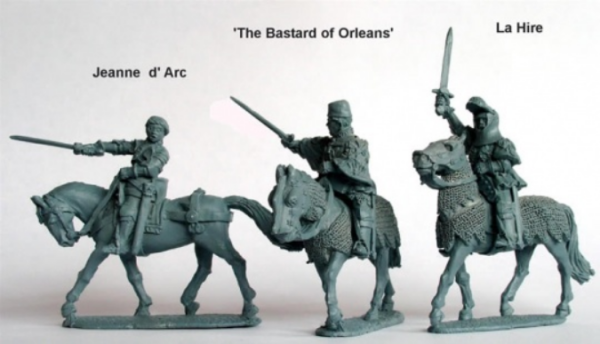 28mm Hundred Years War: (French) Jeanne d'Arc, La Hire, 'Bastard Of Orleans' (Mounted)