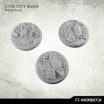 Kromlech Bases: 50mm Junk City, Round (3)