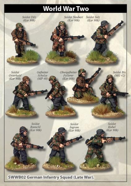 28mm World War II: (German) Late War Infantry Section (In smocks)