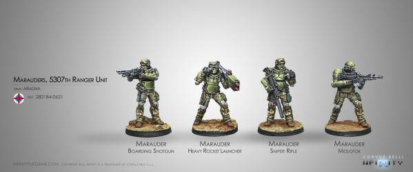 Infinity (#621) Ariadna: Marauders, 5307th Composite Ranger Unit (4)
