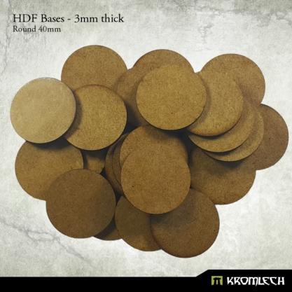 Kromlech Conversion Bitz: HDF Bases (3mm thick) - Round 40mm (25)