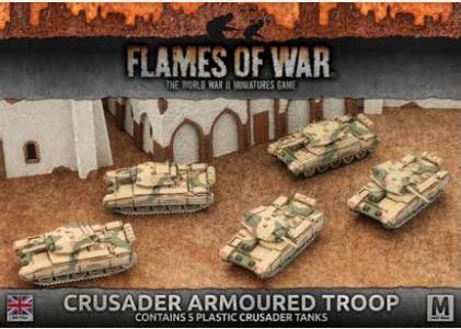 Flames Of War (WWII): (British) Desert Rats Crusader Armoured Troop (5) (Plastic)